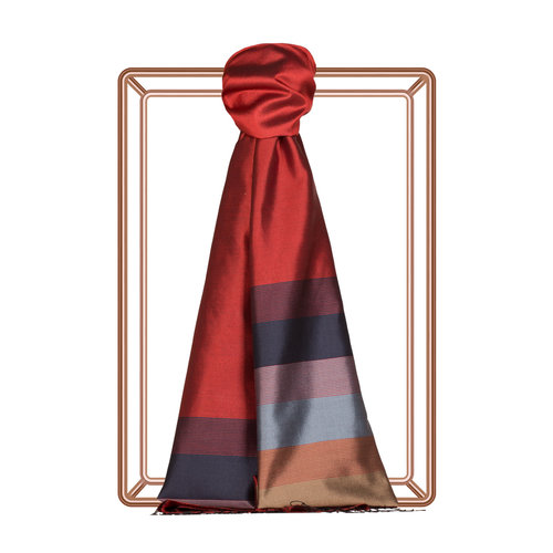 Ottoman Red Elitist Striped Silk Scarf