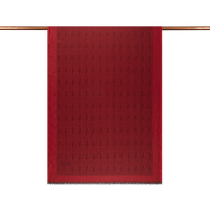 Ottoman Red IE Monogram Cotton Silk Scarf - Thumbnail