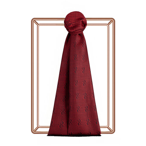 Ottoman Red IE Monogram Cotton Silk Scarf