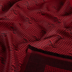 Ottoman Red IE Monogram Cotton Silk Scarf - Thumbnail