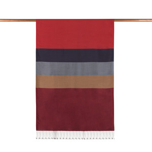 ipekevi - Ottoman Red Kushak Striped Silk Scarf (1)