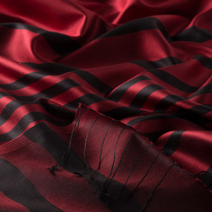 Ottoman Red Meridian Striped Silk Scarf - Thumbnail
