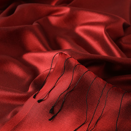 Ottoman Red Plain Silk Scarf
