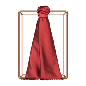 Ottoman Red Plain Silk Scarf - Thumbnail