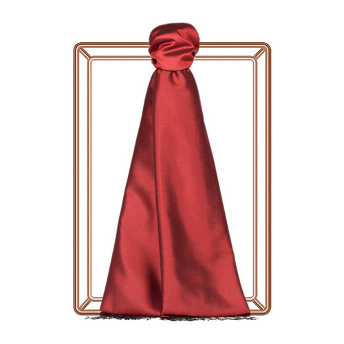 Ottoman Red Plain Silk Scarf