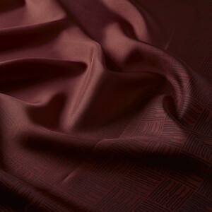 Ottoman Red Qufi Pattern Silk Twill Scarf - Thumbnail