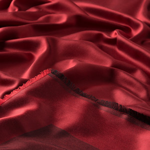 Ottoman Red Reversible Silk Scarf - Thumbnail