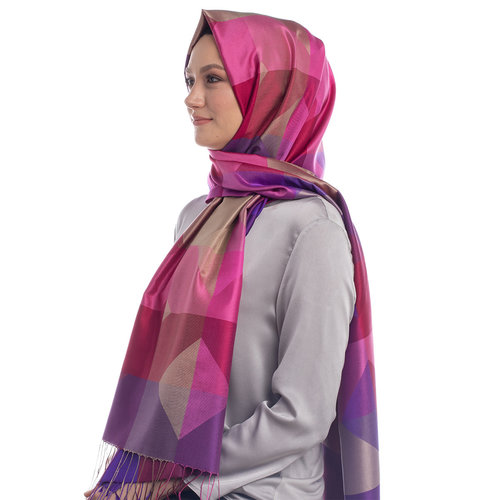 Parcel Print Silk Scarf Model 02