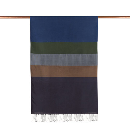 Parliament Blue Kushak Striped Silk Scarf