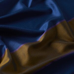Parliament Blue Striped Silk Scarf - Thumbnail