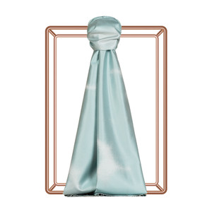 Pastel Blue Spray Paint Print Silk Scarf - Thumbnail