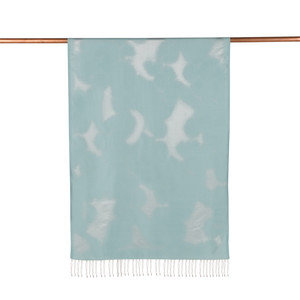 ipekevi - Pastel Blue Spray Paint Print Silk Scarf (1)