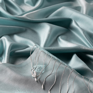 Pastel Blue Spray Paint Print Silk Scarf - Thumbnail