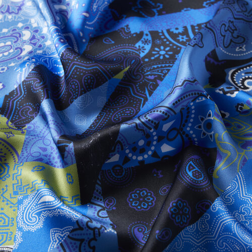 Patchwork Pattern Silk Pocket Square Model 16