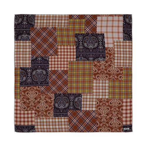 Patchwork Pattern Silk Pocket Square Model 22