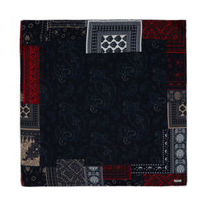 Patchwork Pattern Silk Pocket Square Model 23 - Thumbnail