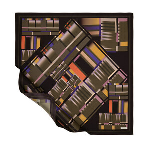 ipekevi - ايشارب حرير تويل تصميم هندسي لون بنفسجي