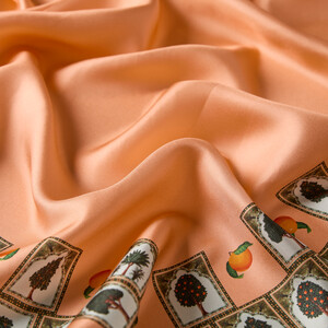 ipekevi - Peach Alhambra Twill Silk Scarf (1)