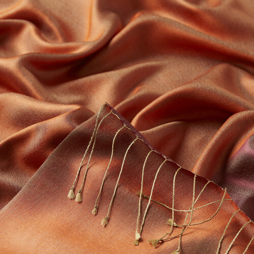 Peach Copper Reversible Silk Scarf