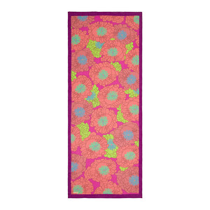 Peach Fuchsia Orange Hydrangea Print Tencel Scarf - Thumbnail
