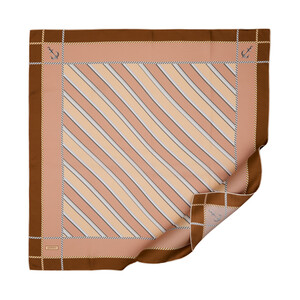 Peach Marine Twill Silk Scarf - Thumbnail