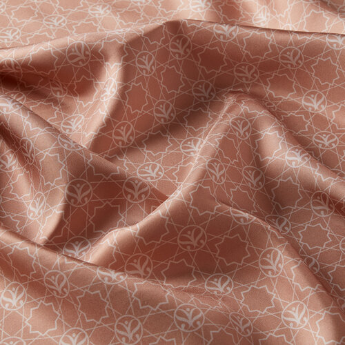 Peach Mini Seljuk Monogram Silk Twill Scarf