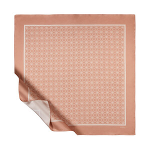 Peach Mini Seljuk Monogram Silk Twill Scarf - Thumbnail