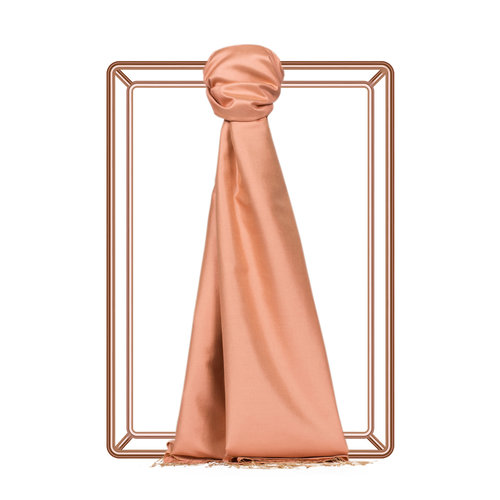 Peach Plain Silk Scarf