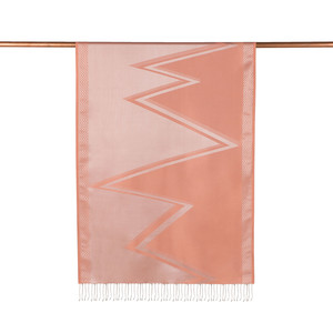 ipekevi - Peach Retro Zigzag Silk Scarf (1)