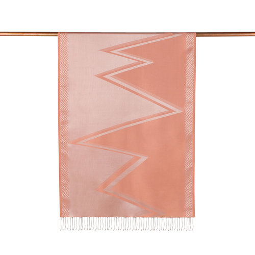 Peach Retro Zigzag Silk Scarf