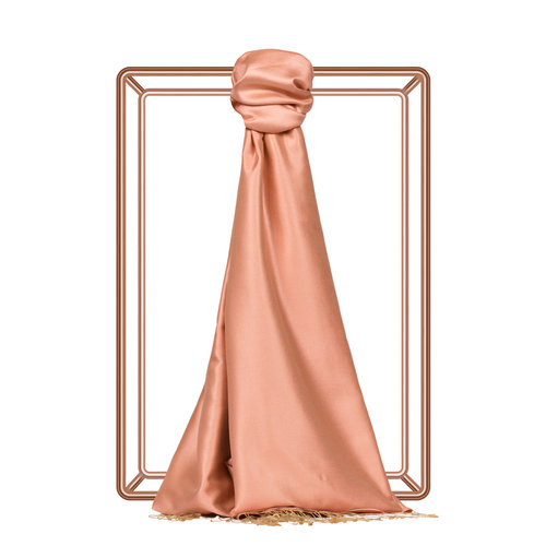 Peach Reversible Silk Scarf