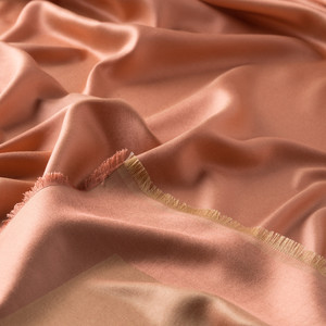 Peach Reversible Silk Scarf - Thumbnail