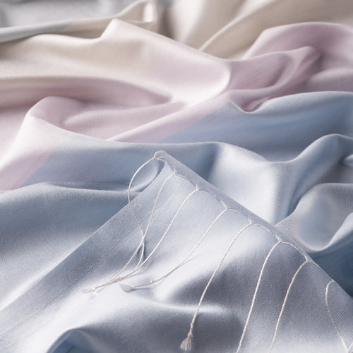 Pearl White Kushak Striped Silk Scarf