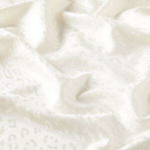 Pearl White Leopard Jacquard Silk Scarf - Thumbnail