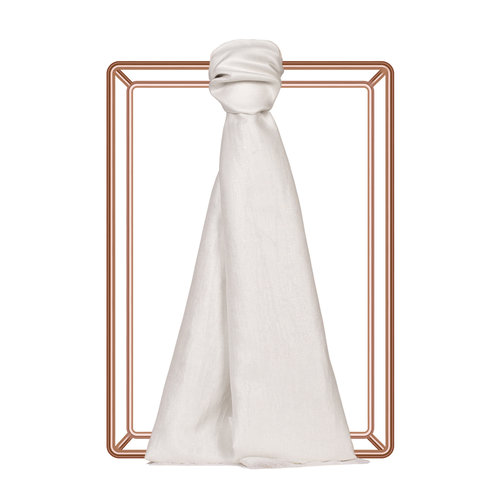 Pearl White Lurex Silk Scarf