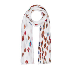 Pearl White Murano Print Scarf - Thumbnail