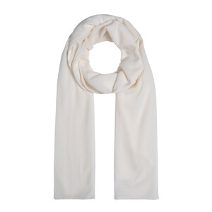 Pearl White Plain Cotton Scarf - Thumbnail