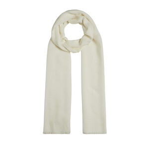 ipekevi - Pearl White Plain Cotton Silk Scarf (1)