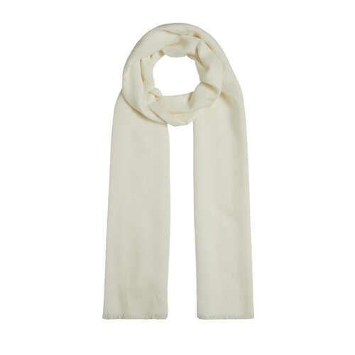 Pearl White Plain Cotton Silk Scarf