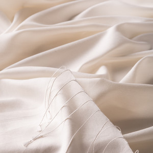 Pearl White Plain Silk Scarf - Thumbnail