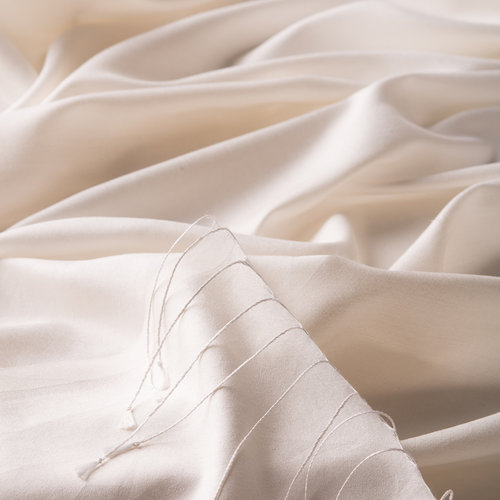 Pearl White Plain Silk Scarf