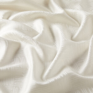Pearl White Qufi Pattern Silk Scarf - Thumbnail