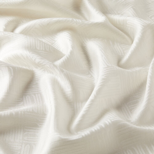 Pearl White Qufi Pattern Silk Scarf