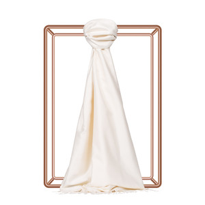 Pearl White Reversible Silk Scarf - Thumbnail