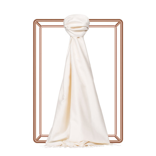 Pearl White Reversible Silk Scarf
