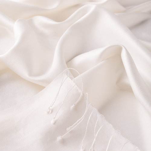Pearl White Reversible Silk Scarf