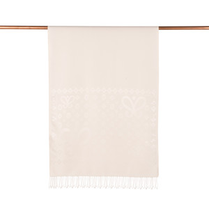 Pearl White Semi Monogram Print Silk Scarf - Thumbnail