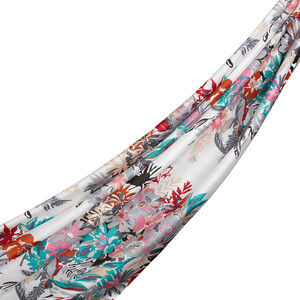 Pearl White Spring Breeze Print Modal Silk Scarf - Thumbnail