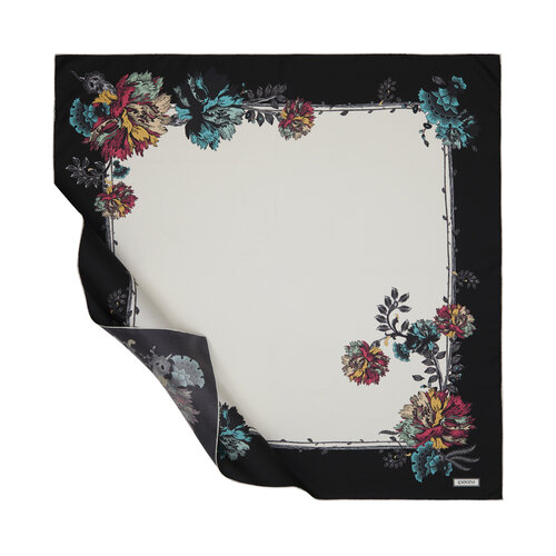  Pearl White Vintage Frame Twill Silk Scarf
