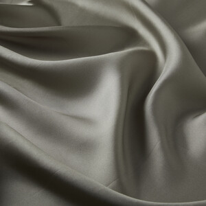 ipekevi - Pelican Green Plain Silk Twill Scarf (1)